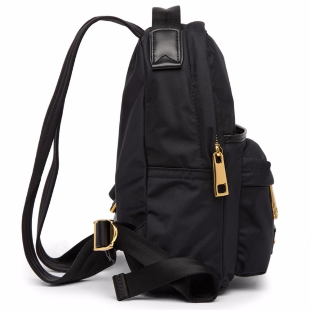 Marc Jacobs Mini Varsity Nylon Backpack Black Gold - Picture 2 of 8